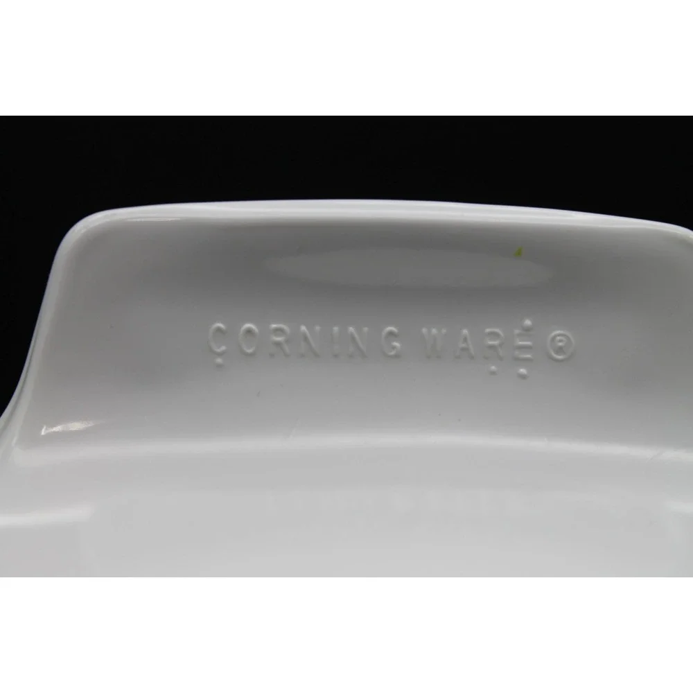 Vintage Corning Ware A-1-B 1 Liter Casserole Dish w Pyrex Lid Floral Basket